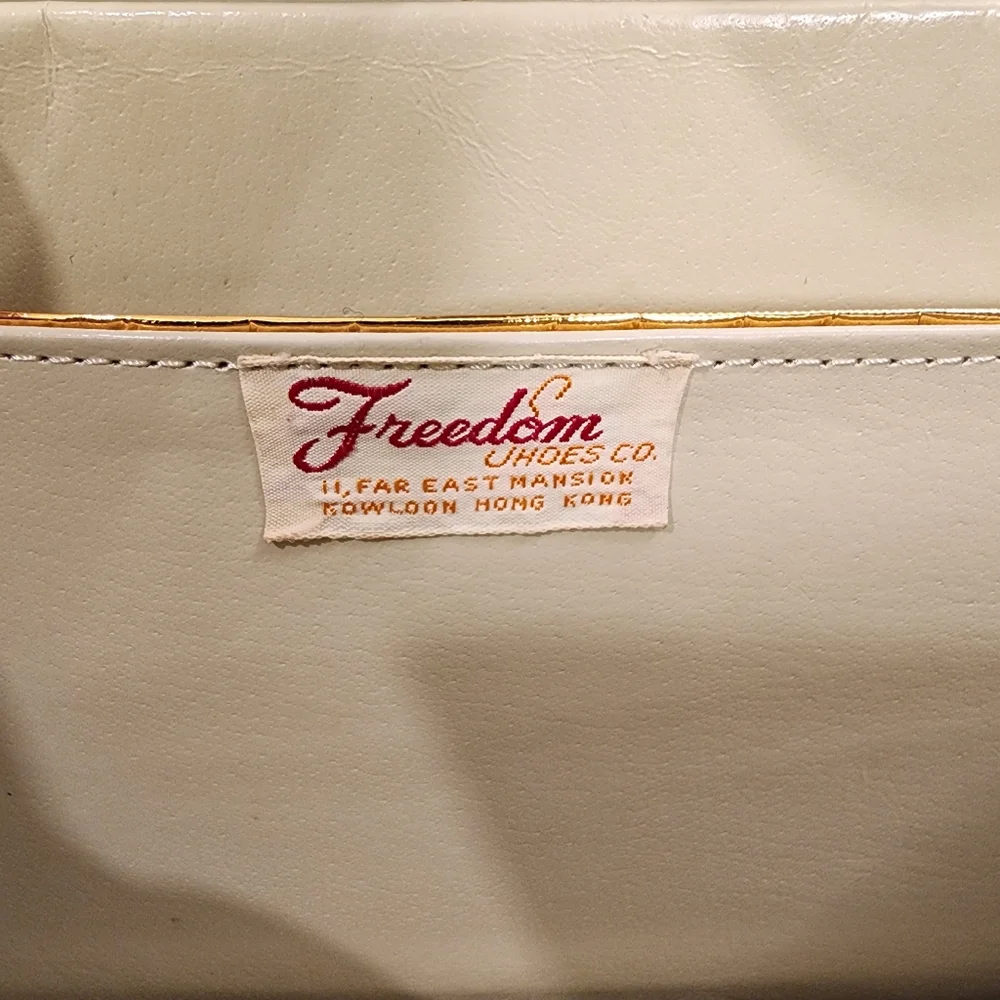 Vintage Freedom Shoes Reptile Top Handle Purse Bag 50s 60s Classic Neutral